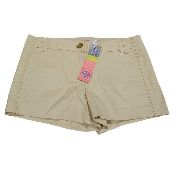 NWT Tory Burch Shorts Womens Size 8 Khaki Tan Ollie Stretch Casual Preppy